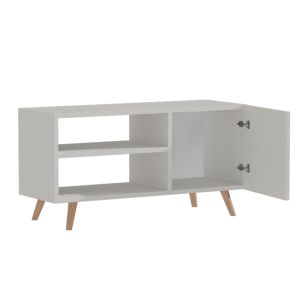 Orianne melamine TV cabinet, white/natural color, 90x32x46cm