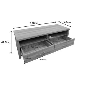 TV cabinet Podizor in oak-anthracite color 120x45x42.5 cm