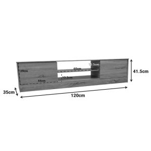 TV cabinet Sasa I in oak-anthracite color 150x35x41.5 cm