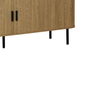 TV cabinet Scandi Mdf natural color with black metal legs 150x45x57.5cm