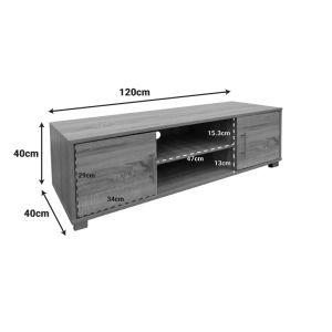 Serank TV cabinet in oak-anthracite color 120x40x40cm