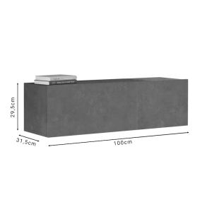 Serit TV cabinet made of melamine, dark gray color 100x31.5x29.6cm