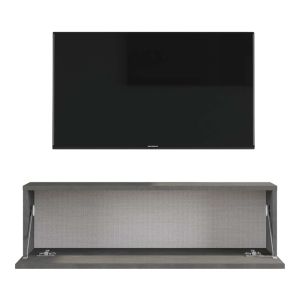 Serit TV cabinet made of melamine, dark gray color 100x31.5x29.6cm