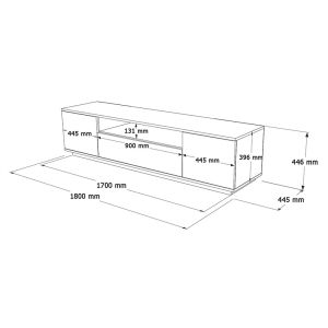 TV cabinet Soren sonoma/white 180x,44.5x44.6cm