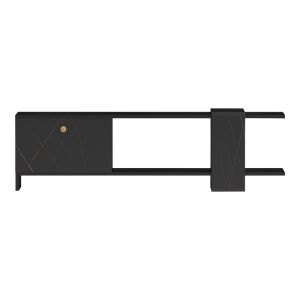 TV cabinet Standi in black-black marble lampshade 120x25x36.8 cm