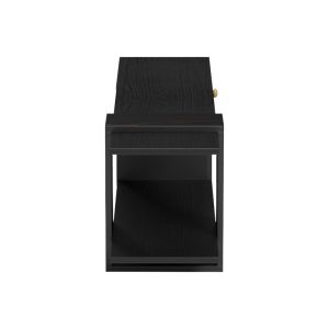 TV cabinet Standi in black-black marble lampshade 120x25x36.8 cm