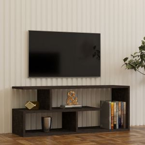 Waldo melamine TV cabinet, black/dark gray, 100x29.5x40cm