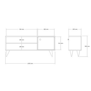 TV cabinet Wison in lampshade Sonoma 120x29x50cm