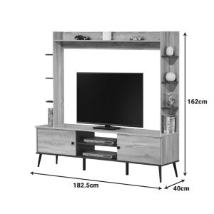 Zezan TV cabinet in Sonoma-dark gray 182.5x40x162cm