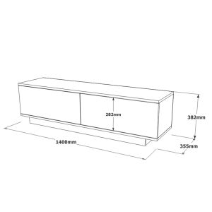 TV cabinet Zoeva white color White140x,35x38,2cm