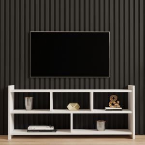 TV cabinet Capri in white 120x28x55cm