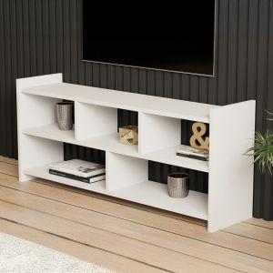TV cabinet Capri in white 120x28x55cm