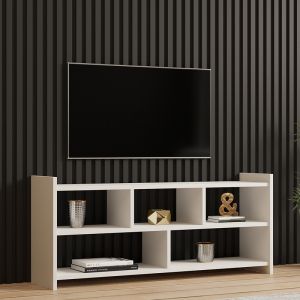 TV cabinet Capri in white 120x28x55cm