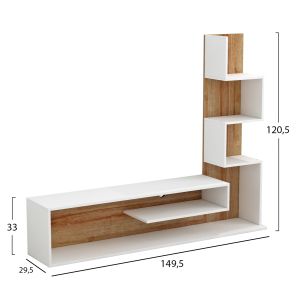 TV cabinet with shelf Edelie melamine 149.5x29.5x120.8hcm Hm8908.11