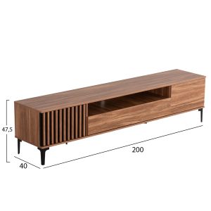 Тв шкаф серия Harry цвят натурално дърво-черен пдч 200x40x47.5hcм Hm18008.01