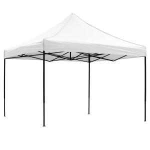 Matthew Hm6310 foldable awning - black metal frame - white awning 3x3x3.10cm