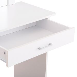 Тоалeтка с огледало и табуретка Crystel Hm9938.01 меламин в бяло 74x39x155hcm.