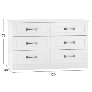Dressing table - melamine chest of drawers in white color Hm317.05