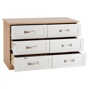 Dressing table - melamine chest of drawers in sonoma and white Hm317.06