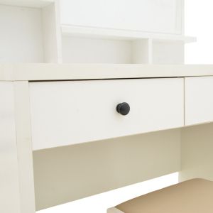 Cenzo dressing table in white and gray-beige color 80x40x155cm