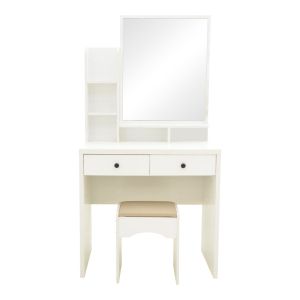 Cenzo dressing table in white and gray-beige color 80x40x155cm