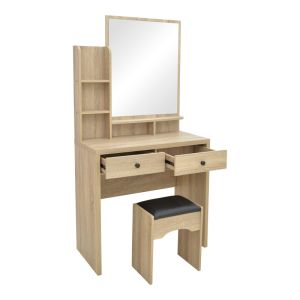 Cenzo dressing table in natural and black color 80x40x155cm
