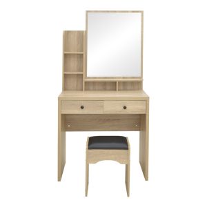 Cenzo dressing table in natural and black color 80x40x155cm