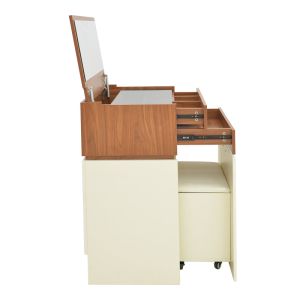 Sonlen dressing table in walnut-cream color 60x45x130cm