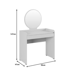 Bedroom dressing table with mirror Nashi I in mink shade 90x47x147cm
