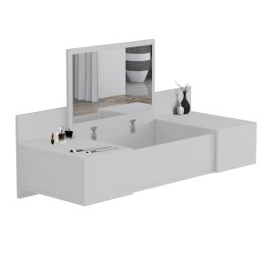 Wall-mounted dressing table Linde Hm8960,11 made of white melamine 100x39x33hcm