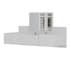 Wall-mounted dressing table Linde Hm8960,11 made of white melamine 100x39x33hcm