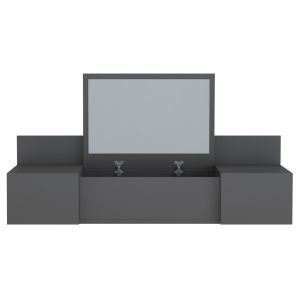 Wall-mounted dressing table Linde Hm8960,12 made of melamine, anthracite color, 100x39x33hcm
