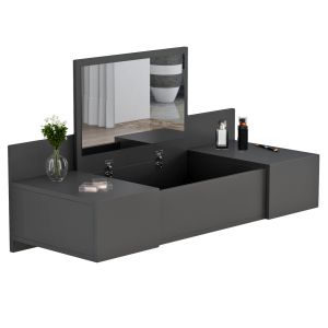 Wall-mounted dressing table Linde Hm8960,12 made of melamine, anthracite color, 100x39x33hcm
