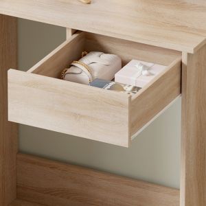 Dressing table with Led lights and shelves Lauryn Hm2501.01 melamine in Sonama 75x40x134.5hcm.
