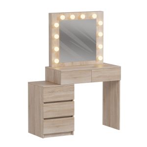 Dressing table with Led lights and drawers Beyon Hm2500.01 melamine in Sonama 80x40x140hcm.