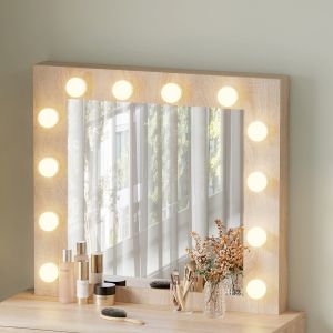 Dressing table with Led lights and drawers Beyon Hm2500.01 melamine in Sonama 80x40x140hcm.