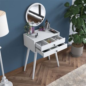 Dressing table with mirror Globy white color 74x37x86cm
