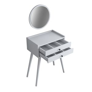 Dressing table with mirror Globy white color 74x37x86cm
