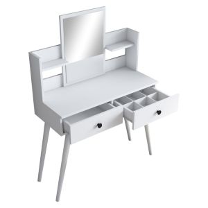 Dressing table with mirror Rainy white 90x38.2x111.8cm