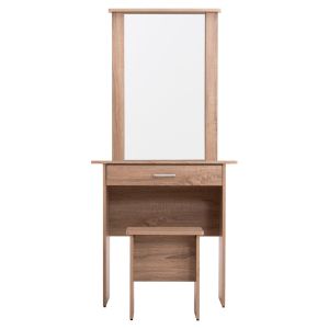 Тоалетка с огледало и табуретка Crystel Hm9938.11 меламин в дъб сонама 74x39x155hcm.