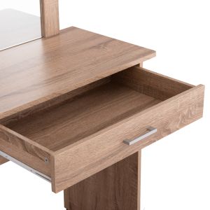 Тоалетка с огледало и табуретка Crystel Hm9938.11 меламин в дъб сонама 74x39x155hcm.