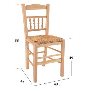 Traditional chair without colored varnish with matte finish Hm10258