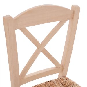 Traditional chair with straw and crossed legs, untreated Hm10371,02