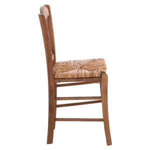 Traditional chair with straw and crossed legs, walnut Hm10371,01