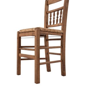 Traditional chair with straw, walnut Hm10258,01