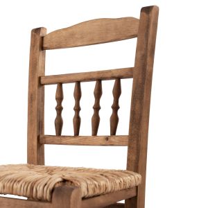 Traditional chair with straw, walnut Hm10258,01