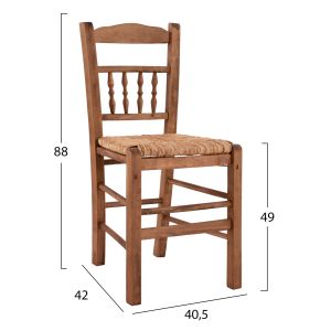 Traditional chair with straw, walnut Hm10258,01
