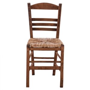 Traditional chair with straw, walnut Hm10369,01