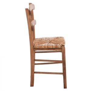 Traditional chair with straw, walnut Hm10370,01