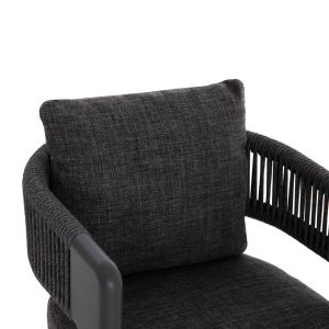 Dining chair Baron Sm6482.01 aluminum - rope - olefin fabric in dark gray 59x59x73.5w